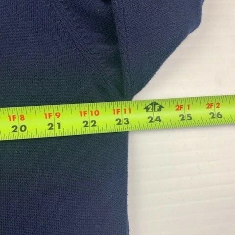 LACOSTE Mens V Neck Cotton Pullover Sweater Size 6 Navy - Picture 7 of 8